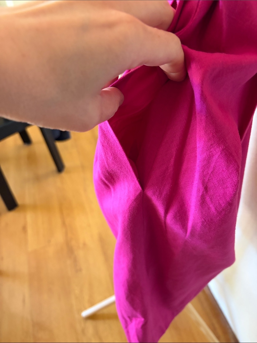 Gorgeous Vintage Kay Unger Fuchsia Sleeveless Linen Dress - Picture 4 of 8